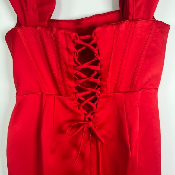NWOT House of CB Loretta Red Corset Dress with Altered Corset Back size L+ - Picture 6 of 11